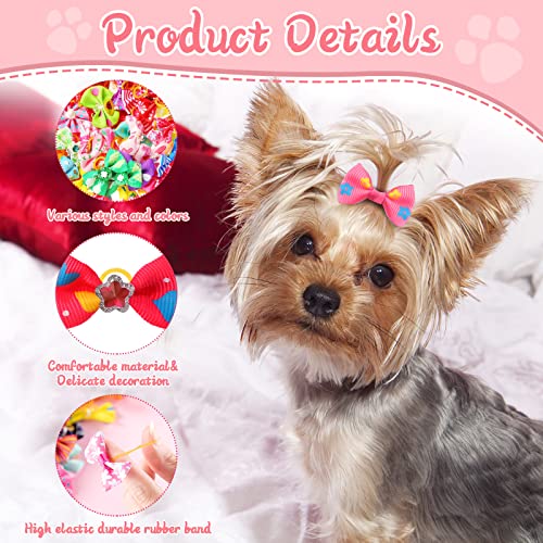 Reginary 300 Pack Dog Bows Grooming Cute Dog Hair Bows Girl with Rubber Bands Small Puppy Bowknots Colorful Hair Accessories for Puppies Pets Gift by Reginary - Image 4