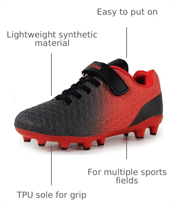 Image of BomKinta Kids Soccer Cleats Firm Ground Athletic Outdoor Football Shoes