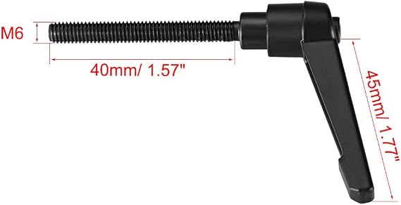 uxcell M6 x 40mm Handle Adjustable Clamping Lever Thread Push Button Ratchet Male Threaded Stud Knobs Quick Release Screw Handles Bolts with Locking Lever Black