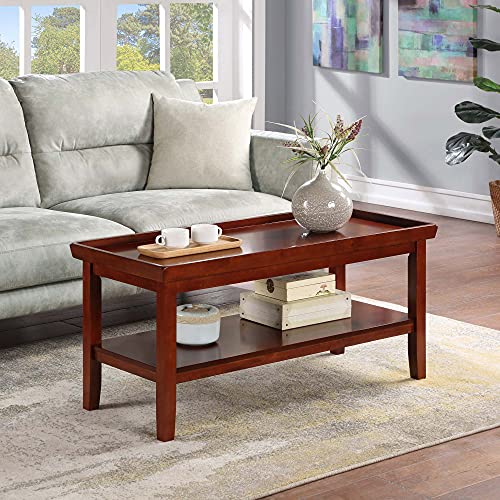 Convenience Concepts Ledgewood Coffee Table With Shelf, Mahogany #TOP1
