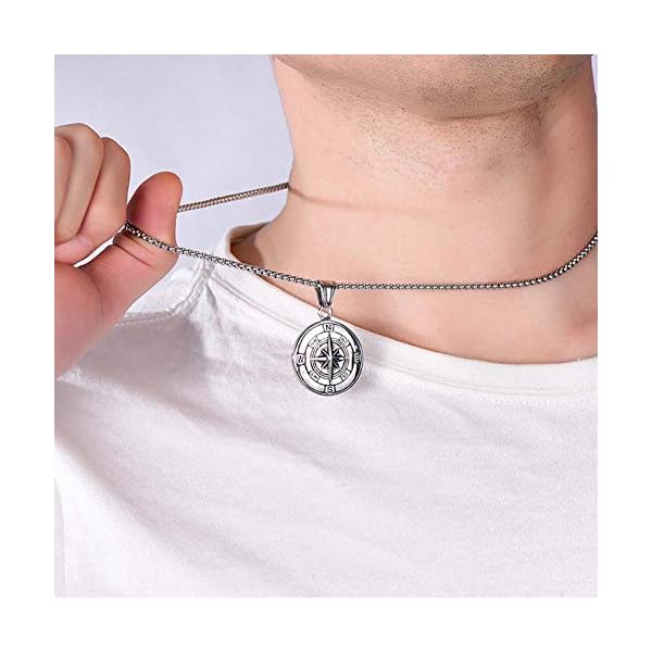 UMtrade Vintage Nautical Graduation Medal Pendant Men Women Compass Necklace Outdoor Adventure Hiking Jewelry - Image 6