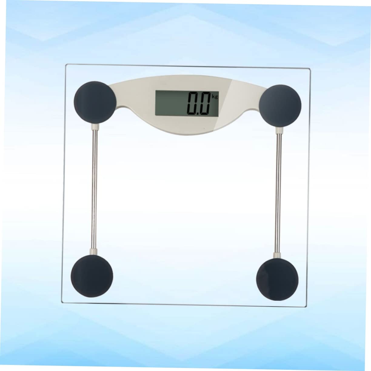 Ipetboom 1PC Transparent Square LCD Body Weight Scale Accurate Digital Bathroom Scale for Home Use Resolution Easy Read LCD Display Durable Design with Overload Indication