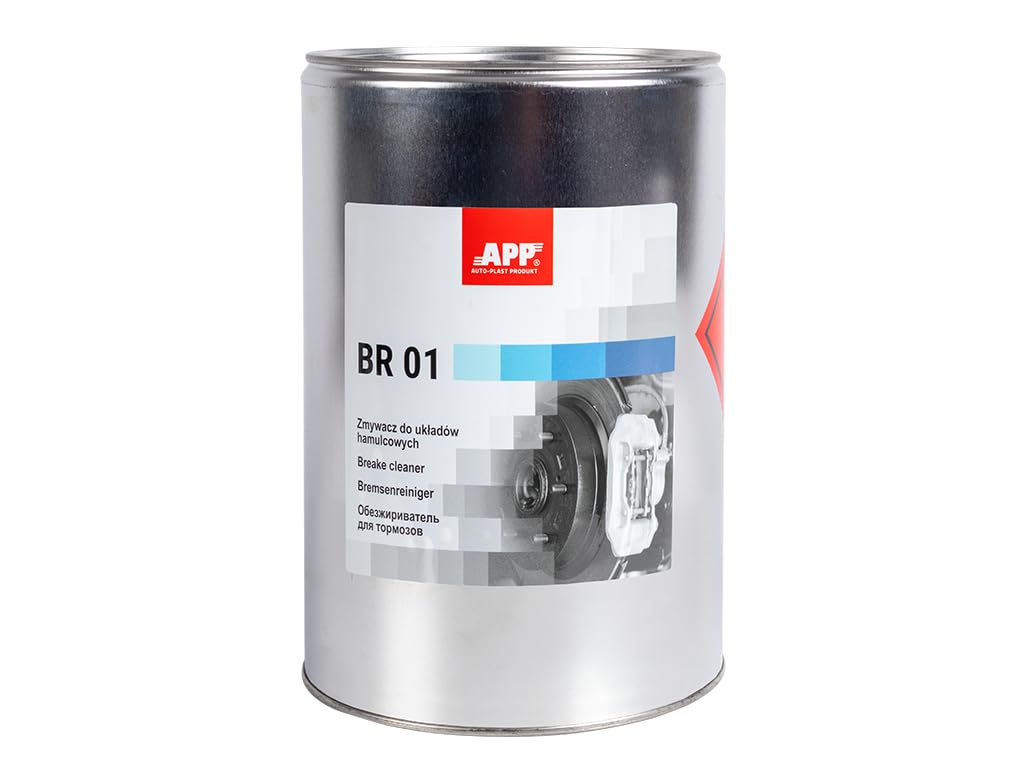APP BR 01 Brake Cleaner – Pulitore freni liquido | Rimuove grasso e olio senza risciacquo | Detergente freni, ideale per frizioni e parti meccaniche unte o oleose | 5 l