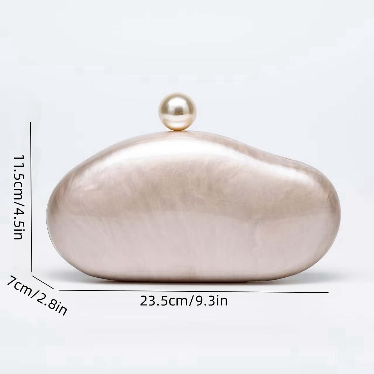 UMREN Seashell Chain Shoulder Bag for Women Acrylic Evening Clutch Bag Glitter Marble Purse Handbag for Wedding Party Prom - Image 3