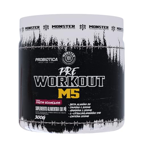 Pré Treino Work Out M5 Monster 300g Frutas Vermelhas