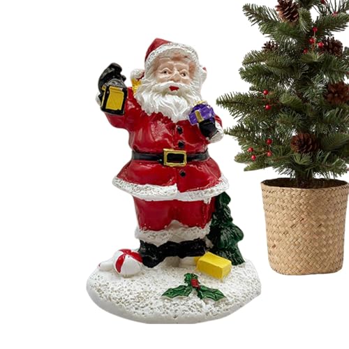 Figuras de Papá Noel de resina, figuras de Papá Noel, decoración de mesa, bandeja escalonada, casa de campo, decoración de Navidad para habitación de casa