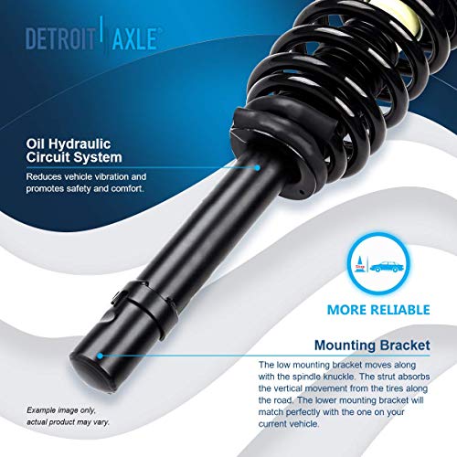 Image of Detroit Axle - Front 6pc Struts Kit for 06-11 Hyundai Azera, 06-10 Sonata, Outer Tie Rods Sway Bars Struts w /Coil Spring Replacement 2006 2007 2008 2009 2010 2011 Suspension