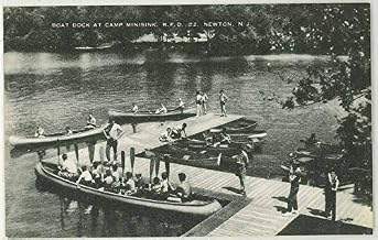Boat Dock at Camp Minisink - Newton New Jersey - 1951 YMCA Summer Camp Artvue Postcard