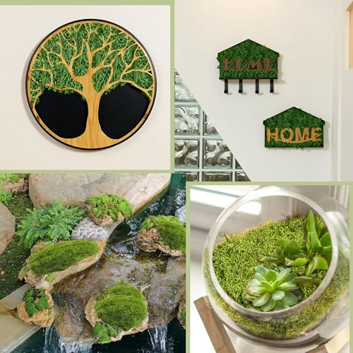 YMIFEEY 100g Moos zum Basteln, 3 Farben Kunstmoos zum Dekorieren, Polyester Künstliches Moos Deko Fake Kunst Moos Grün Dekomoos für Krippe,Moosbild Selber Machen, Mooswand, Aquarium, Terrarium – Bild 9