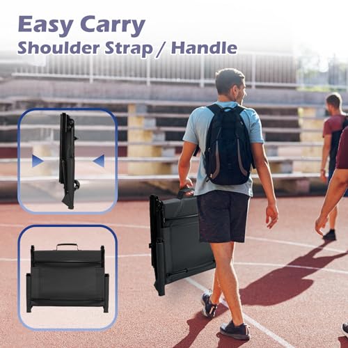 ADVENOR Portable Stadium Seat with Back Support for Bleacher -2 Pack,17.3‘’ Wide, Adjustable 6 Reclining Position, Thick Padded Cushion Ideal for Basketball Soccer Sport Events (2, Black, Regular) - Thumbnail 6