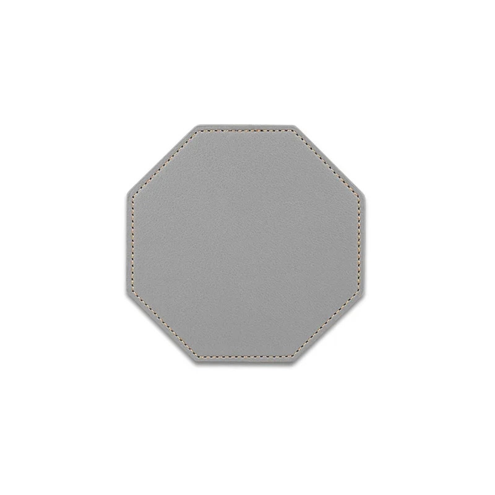 Insulated Coasters 12pcs Coaster Faux Leather Coasters for Home Decor Round Cup Pads Tea and Water Cups Coffee Mats Dish Drying Placemat for Home Decor Dining Table(Grey-C)