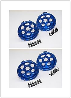 Axial Yeti Upgrade Parts Aluminium Front & Rear 2.2 Wheels Beadlock (6 Poles) - 2Prs Set Blue