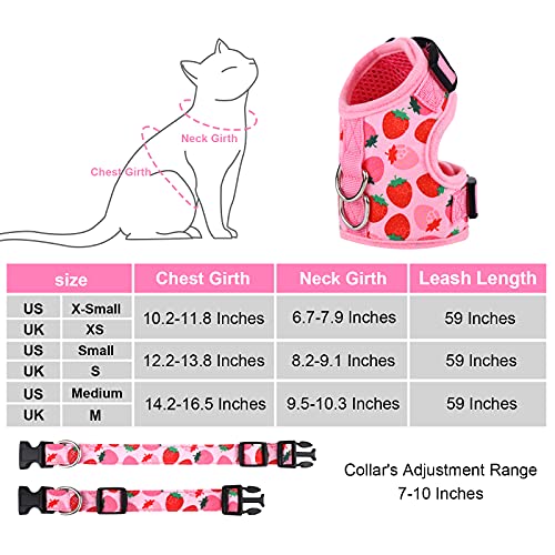 Uratot Cat Harness And Leash Set Cat Vest Harness Pet Leash And Collar Set Pet Harness For Kitties Puppies Small Pets Outdoor Walking, Small #TOP1