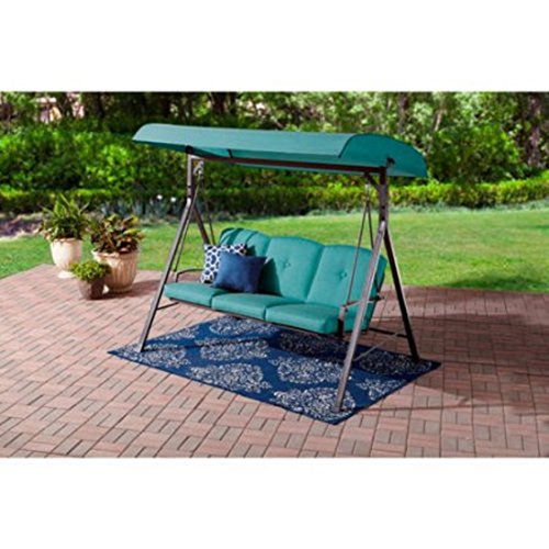 Mainstays Forest Hills 3-Seat Cushion Swing (Teal)
