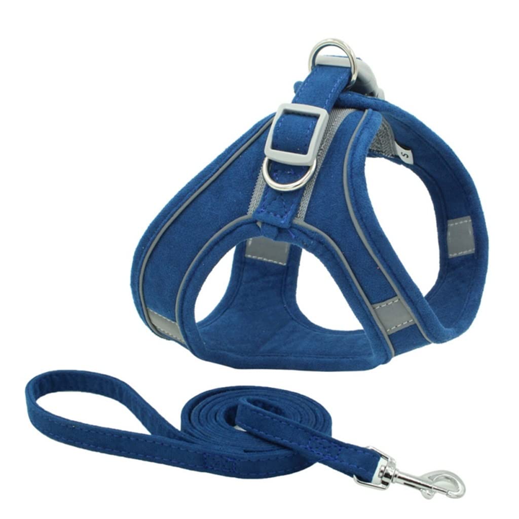 Pet Dog Chest Harness and Leash Set Breathable Adjustable Dog Harness Suitable for Small and Medium-Sized Puppies Vest (D S)