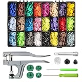 504 Sets Plastic Snaps and Tool Set, T5（12mm/0.47") Snaps Fasteners Starter Kit with Snap Pliers fo