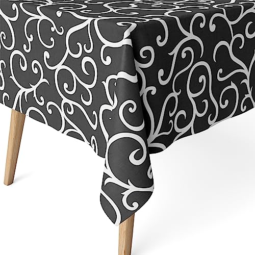 Martina Home Tovaglia resinata Loiret, 140 x 140 cm, colore: nero