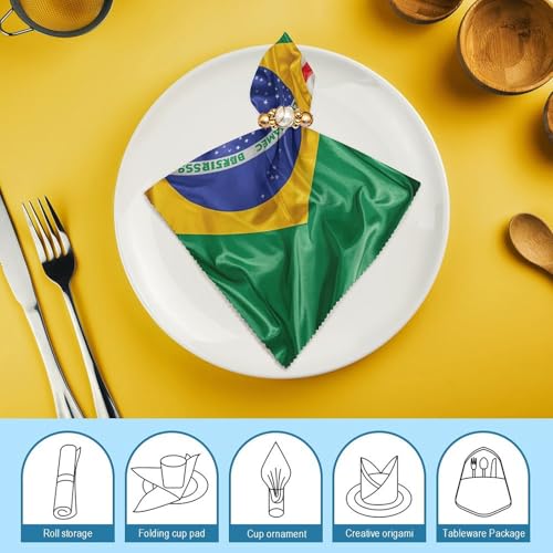 Servilletas de Tela con Bandera Americana y Brasileña 2 PCS miniatura 7