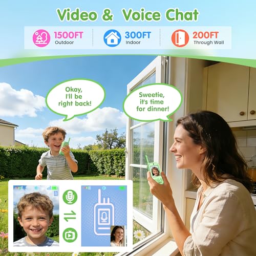 Walkie Talkies for Kids-2 Pack, Kids Video Walkies Talkies with Voice Changer & Sticker Effect, Rechargeable Video Call Indoor Toys for Outdoor Camping, Hiking, Birthday Gift for Boys Girls Ages 3-12 — view 4