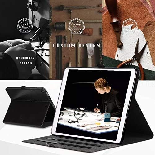 FYY Case for 2019 iPad Air 3 10.5/2017 iPad Pro 10.5 inch, Handmade Genuine Leather Case with Kickstand Function for 2019 iPad Air 3 10.5/2017 iPad Pro 10.5 inch Black