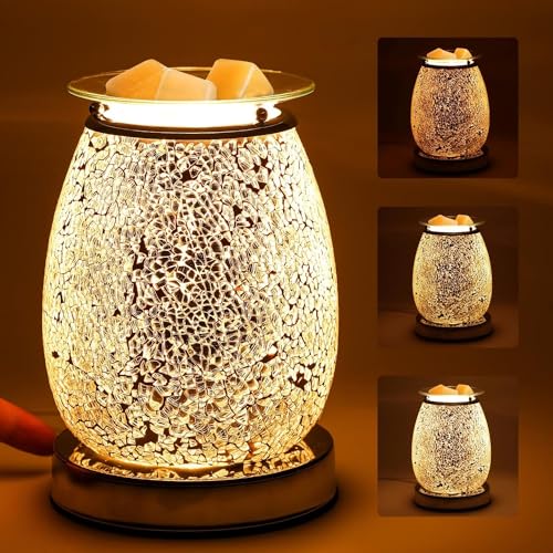 Chauffe-cire électrique Makmioo diffuseur de parfum mosaïque argent - 4