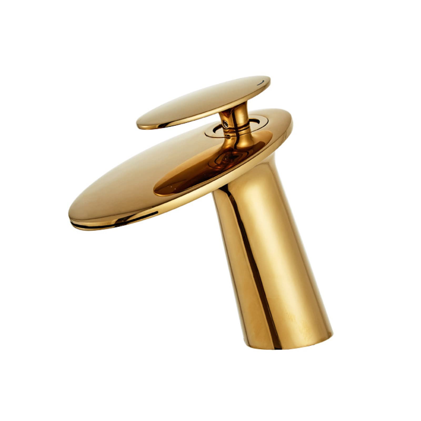Robinet cascade en laiton or pour lavabo de salle de bain élégante