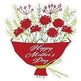 ヘッズ 日本製 シール 5.6×5.8cm レッド 100枚 母の日 マザーズデー ギフトシール ポイントシール カーネーションブーケ HEADS MA-36S