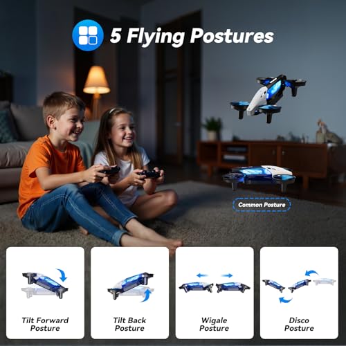 2-in-1 Drones for Kids 8-12 with 7+2 Light Modes,5 Flying Postures,Mini Drone for Age 14 Boys Small Micro Indoor Nano RC Remote Control Quadcopter with Land Mode,Auto rotation,Circle Fly,Altitude Hold - Image 4