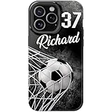Personalized Soccer Ball Phone Case Custom Name & Number Phone Cover for Sport Lovers Protective Cases with Fan Sport Clear Case Tough Case for iPhone 16 15 14 12 13 11 X XR XS Promax Plus