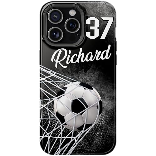 Personalized Soccer Ball Phone Case Custom Name & Number Phone Cover for Sport Lovers Protective...