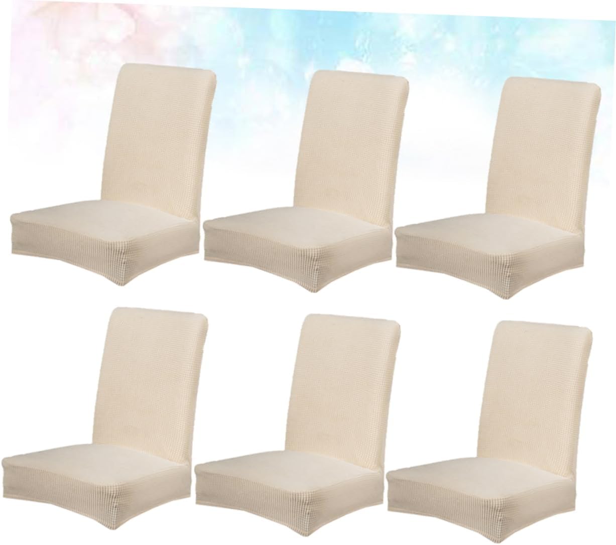 6pcs Stretchy Chair Cover Elastic Dining Chair Slipcovers Removable and Washable Protective Seat Covers for Home Office Events Beige