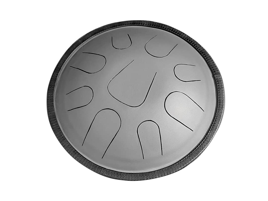 LIDAH Steel Tongue Drum - Equinox Zephyr Series Handpan 36 cm, Instruments de Musique pour Enfants Adultes, Yoga Méditation Chakra Tambour à Main Lotus Tambour à Main Pan Steeldrum Bol chantant