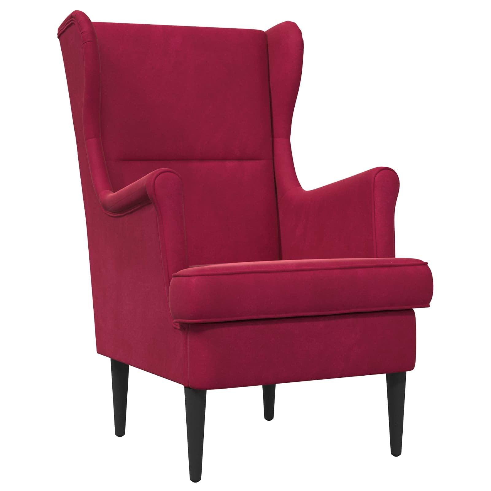 vidaXL Sillón Rojo Vino Terciopelo