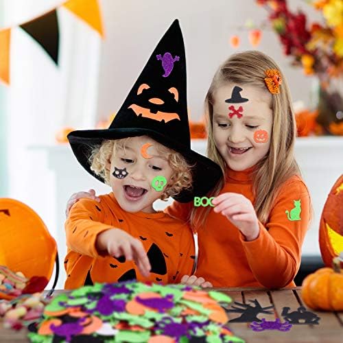 TUPARKA 220 Pcs Halloween Foam Stickers Glitter Self Adhesive Foam Stickers Assorted Foam Craft Stickers for Halloween Party Crafts Decoration