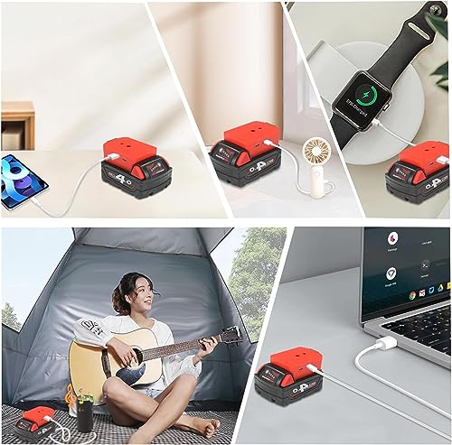 Adaptador USB para batería Milwaukee M18, ideal para cargar móviles en entornos de trabajo 2