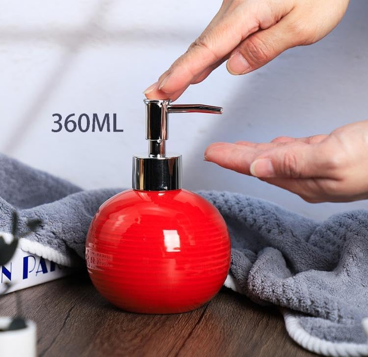 Miniatura 2 de 123Arts Dispensador de jabón retro de cerámica con bomba botella de jabón botella de loción