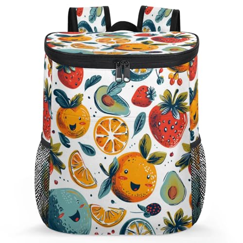 CNNINGYI Camping Cooler Backpack 30 Cans, Soft Fruit Backpack Coolers Insulated Leak Proof Travel Cooler Bag, Waterproof Lunch Picnic Work Bag, Summer Fruit
