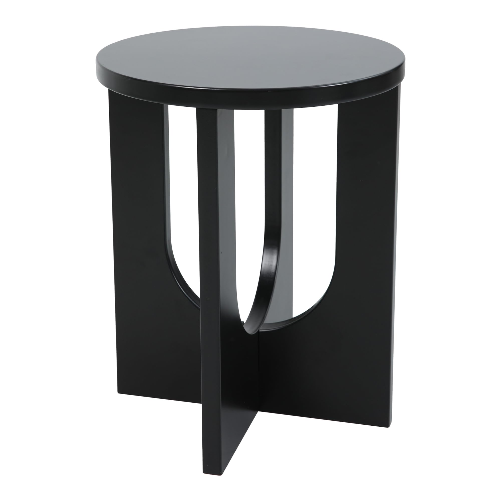 [en.casa] Beistelltisch Kysdajore rund 50 x Ø40 cm Sofatisch Schwarz Kleiner Tisch für Wohnzimmer Schlafzimmer Indoor