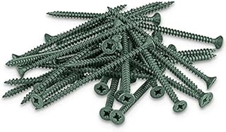 SEQUAL Ultimate Multipurpose Decking Screws M4 x 60mm (Box of 200), External Wood Screws, Carbon Steel Deck Screws, Countersunk Green Screws, Ideal For Decking, Fence, Floorboard, Hard And Softwood.
