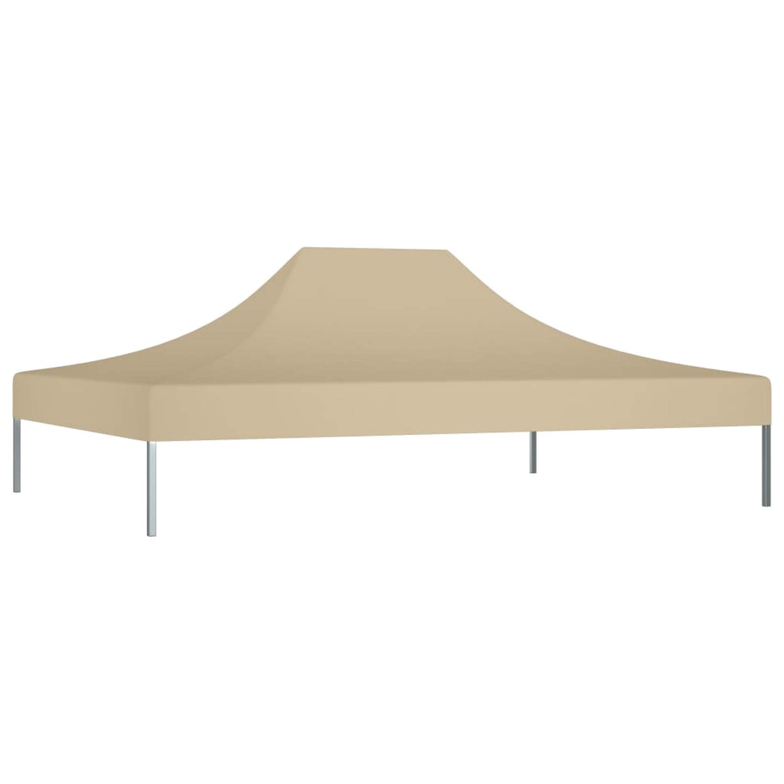 Toit De Tente De Réplacement 4,5x3 M - Toile Taupe 270 G/m² Résistante Aux UV Et à L’eau - Pour Tonnelles