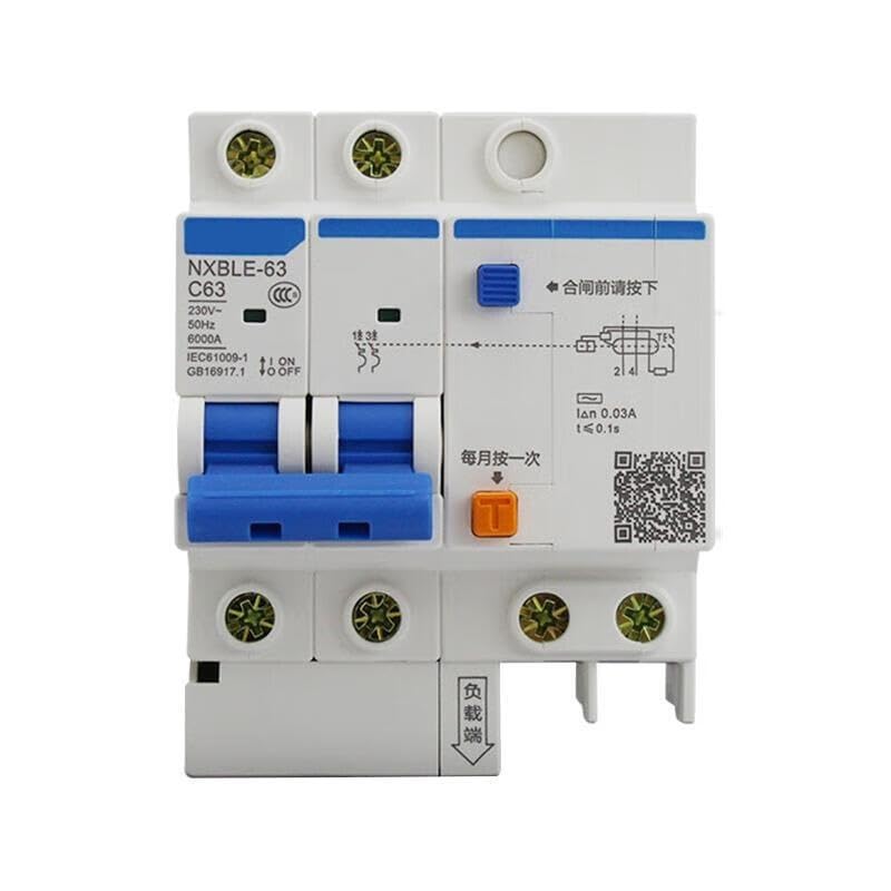Disyuntor NXBLE-63 2P C63 30 mA 6kA de corriente residual para cuadro eléctrico