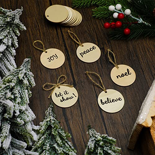 Jetec 40 Pcs Wood Circles for Crafts 2 Inch Round Wood Ornaments Blank Unfinished Wooden Tag with Hole and Marker Pen for Craft DIY Painting Valentine's Day, Wedding, Birthday Hanging Decoration by Jetec - Image 7