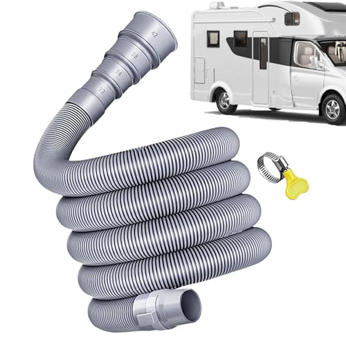 Caravan Waste Pipe with Adjustable Adapter CollapsibleCaravan Waste Water Pipe Kit Flexible Leakproof RV Hose RV Hose Drain Pipes for Motorhome Campping Trailer for Travel Holiday
