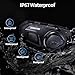 JESIMAIK Motorcycle Helmet Bluetooth Headset, 10 Way 2KM Helmet Communication System, Multitasking Audio Motorcycle Intercom, 2 Mics&40mm Speaker, 1 Pack