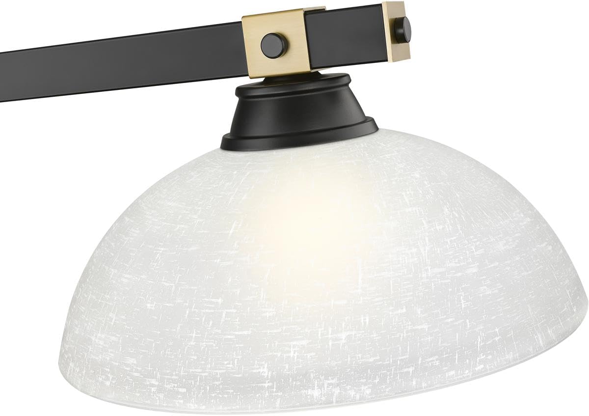 Bronte Three Light Billiard Matte Black + Rubbed Brass