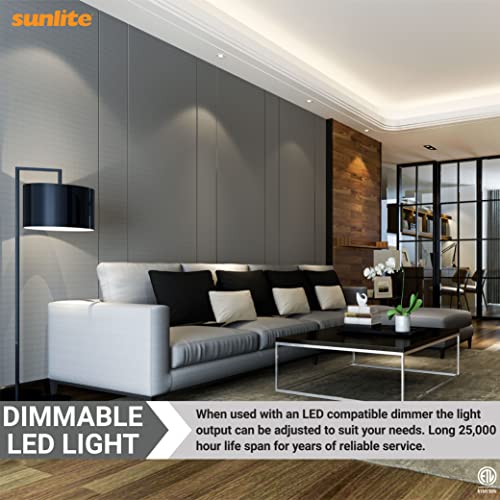 Sunlite 45164 Led Par16 Short Neck Recessed Spotlight Bulb, 7 Watt, (60W Halogen Replacement), 550 Lumens, Medium (E26) Base, Dimmable, Etl Listed, 4000K Cool White, 6 Count #TOP4