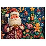 Graphinee Jigsaw Puzzles for Adults 1000 Pieces, Santa Claus Puzzles, Colorful as Home Wall Decor for Family Challenging Games