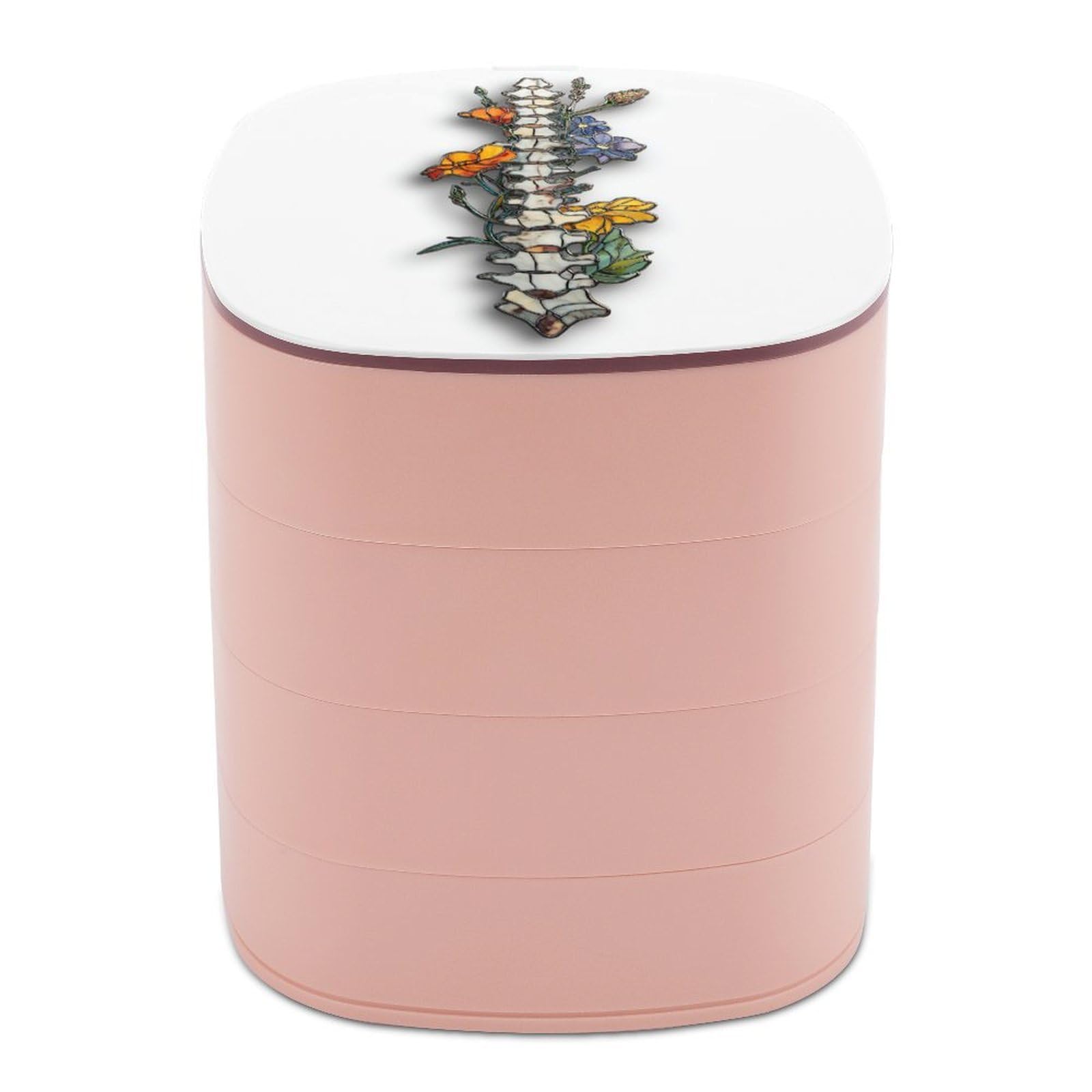 Boîte à bijoux rotative en verre teinté au design gothique et floral chic