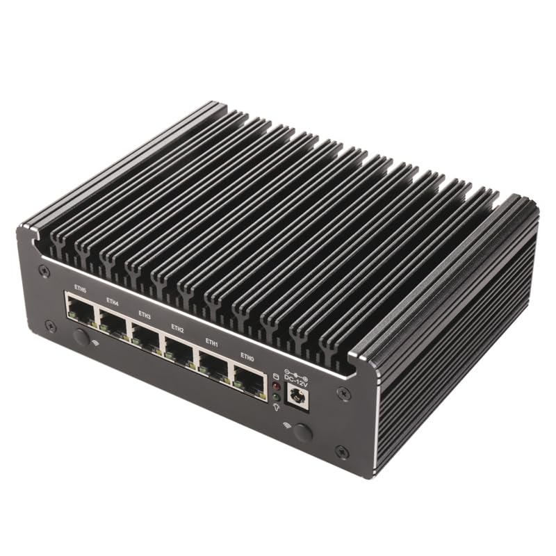 Firewall Hardware Appliance Pentium Gold Processor 8505 Mini PC, 6 x i226V 2.5GbE LAN, AES-NI, OPNsense Micro Router Appliance, M.2 WiFi Slot, M.2 Nvme PCIE 4.0 DDR5 32GB * 2 MINI PC (sin RAM ni SSD)
