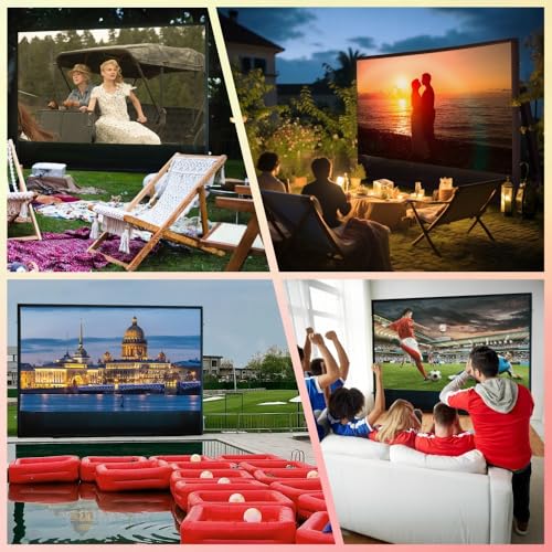 Image of Inflatable Projector Screen I Air-Tight No-Blower Design,Made from TPU Tarpaulin,150 inch (Equivalent to 18ft) for Indoor & Outdoor Use Backyard, Pool, Party, Camping, Movie Night Parties